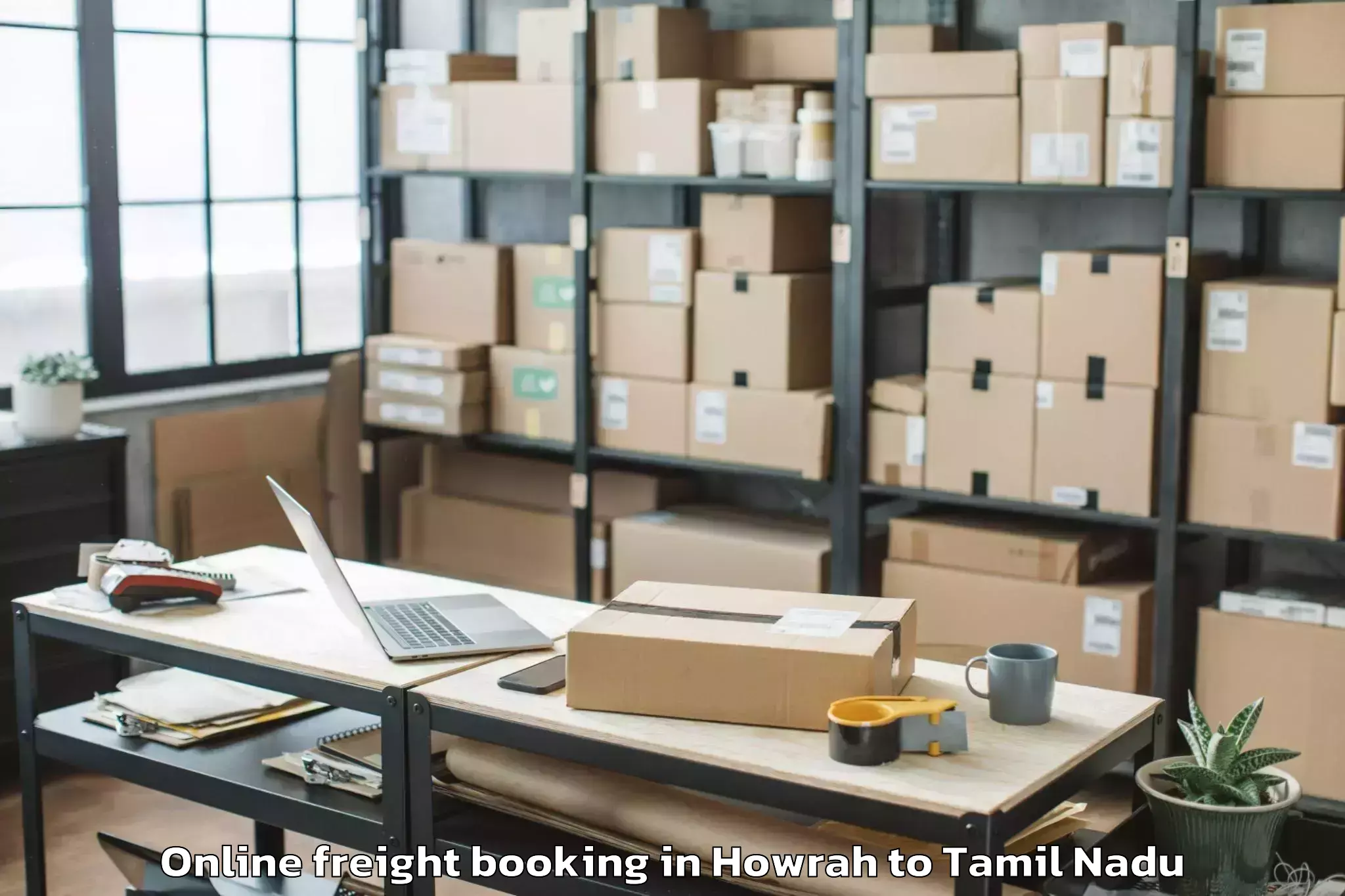 Trusted Howrah to Vskvalasai Dindigul Dist Online Freight Booking